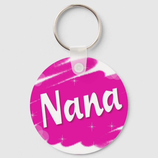 Nana Loves Pink Key Ring (Front)