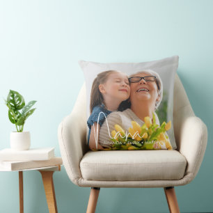 Nana Mothers day Text Overlay Script Chic Cushion