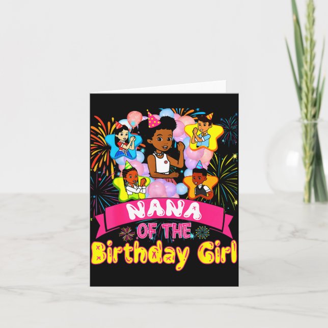 Nana Of Birthday Girl Gracie Birthday Dolls Girl P Card (Front)