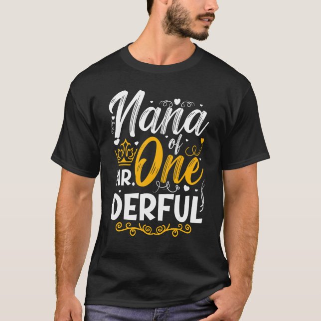 Nana Of Mr One Derful Party Matching Family 1st Bi T-Shirt (Front)