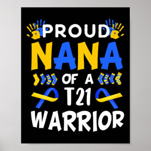 Nana Of T21 Warrior Down Syndrome Awareness Poster