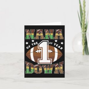 Nana Of The 1st Year Down Football First Birthday Card