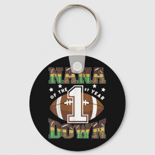 Nana Of The 1st Year Down Football First Birthday Key Ring