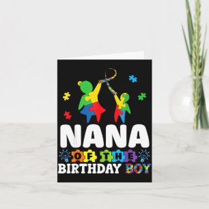 Nana of the birthday boy autism awareness support card