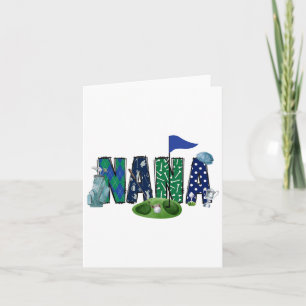 Nana Of The Birthday Boy Hole In One Golf Sport Ma Card