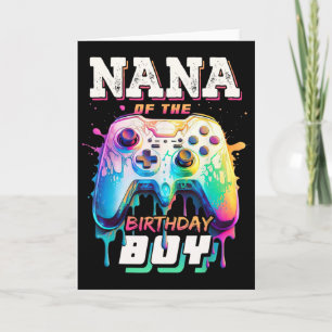 Nana Of The Birthday Boy Matching Video Game Birth Card