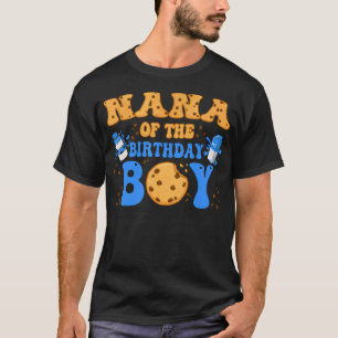 Nana Of The Birthday Boy Milk And Cookies Lover T-Shirt