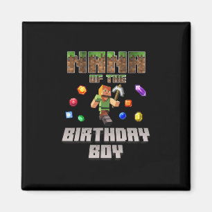 Nana Of The Birthday Boy Video Gamer Pixel Number  Magnet