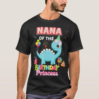 Nana Of The Birthday Dinosaur Girl Matching Family T-Shirt