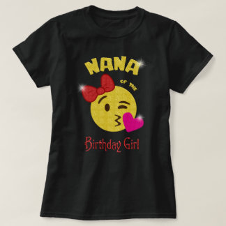Nana of the Birthday Girl Emoji Birthday Party T-Shirt