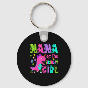 Nana of the birthday girl saurus rex dinosaur key ring