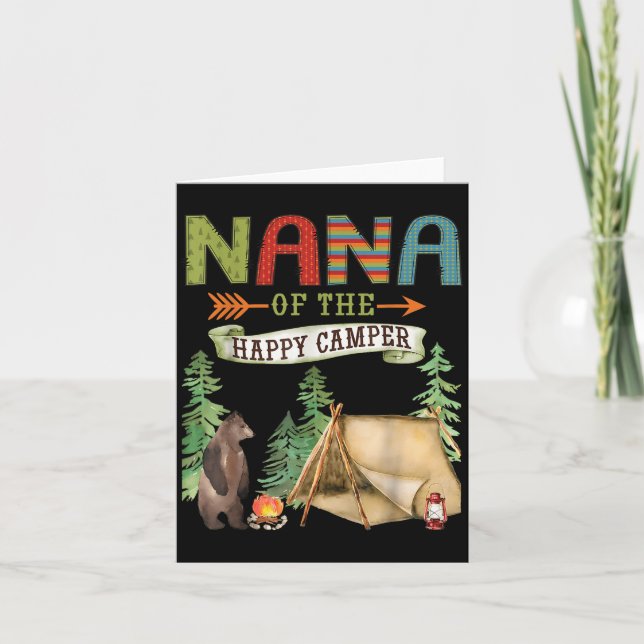 Nana Of The Happy Camper First Birthday Camng  Card (Front)