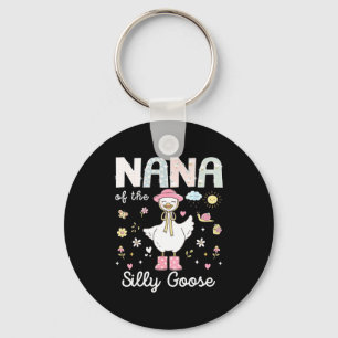 Nana of the silly goose 1st birthday girl family key ring