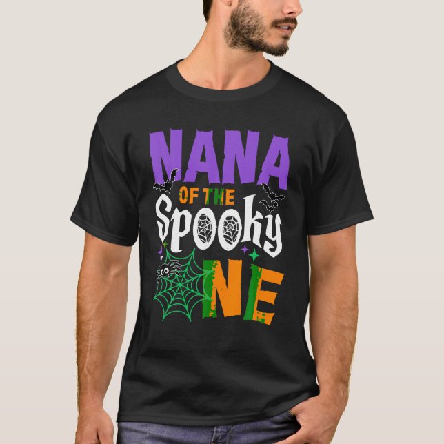 Nana Of The Spooky One Boy Halloween 1st Birthday  T-Shirt (Front)