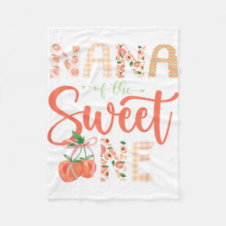 Nana of The Sweet One Peach 1st Birthday Girl Fleece Blanket