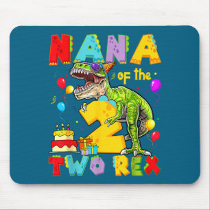 Nana of the two rex 2nd birthday boy dinosaur t-re mouse pad