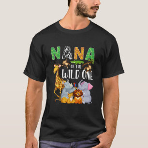 Nana Of The Wild One Zoo Birthday Safari Jungle An T-Shirt