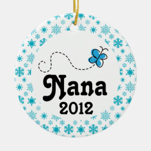 Nana Personalised Snow Christmas Ornament