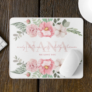 Nana Personalized Floral Mousepad