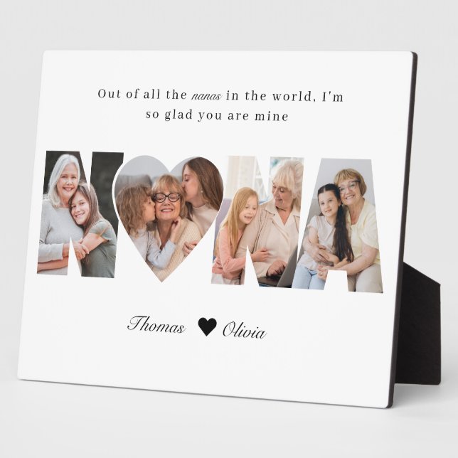 Nana Photo Collage Grandma Keepsake from Grandkids Plaque (Side)