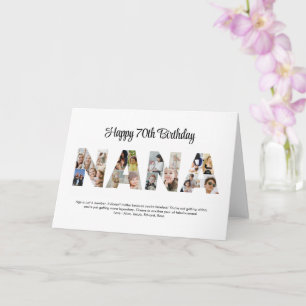 Nana Photo Collage Letter Cutout Grandma Birthday Card