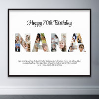 Nana Photo Collage Letter Cutout Grandma Birthday