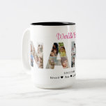 Nana Photo Collage Letter Cutout Grandma Picture Two-Tone Coffee Mug<br><div class="desc">Celebrate the special moments with your grandmother with this Grandma Photo Collage design. This customisable design is perfect for creating a personalised and heartfelt gift for Mother's Day and Birthday celebration. Craft a beautiful collage with the word NANA, featuring cherished moments, creating a visual journey of the precious memories you've...</div>