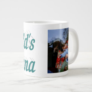 Nana photo green text giant coffee mug