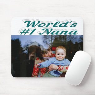 Nana photo green text mouse pad