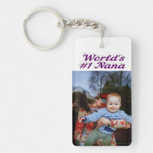 Nana photo purple text key ring