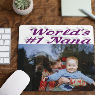 Nana photo purple text   mouse pad