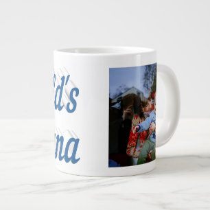 Nana Photo sea blue text Mothers Day Large Coffee Mug