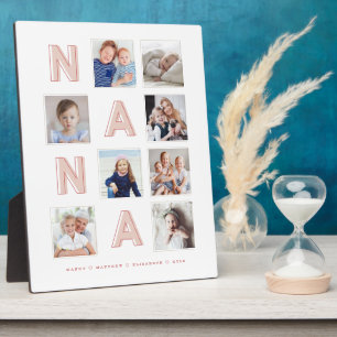NANA Pink Letters Grandma Photo Collage Keepsake Plaque