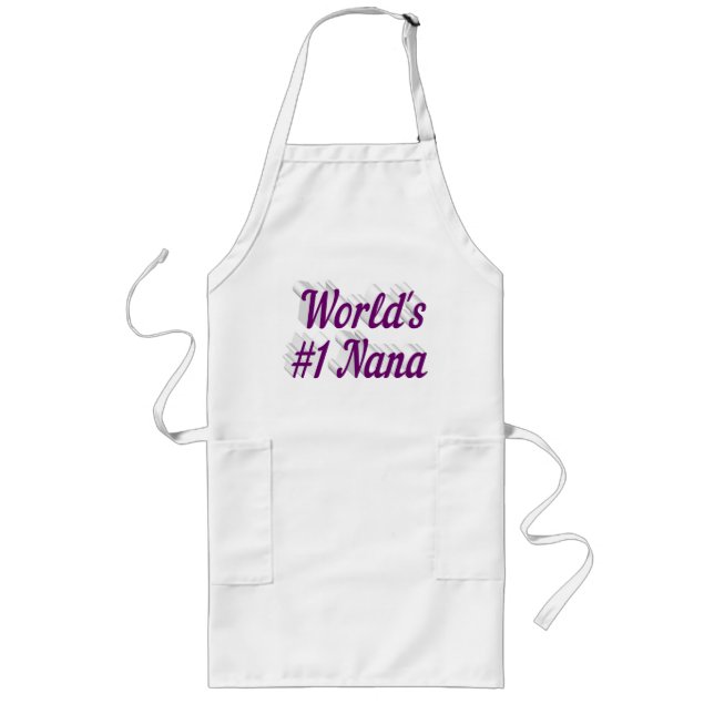 Nana purple text  long apron (Front)