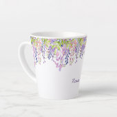 Nana Purple Wisteria Watercolor Floral Latte Mug (Left Angle)