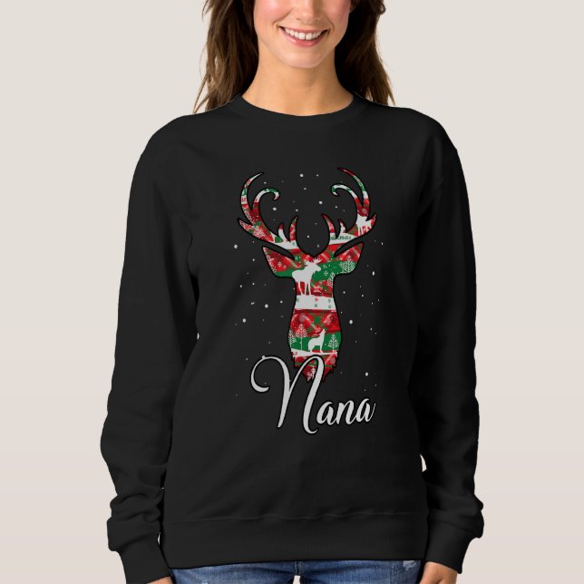 Nana Reindeer Matching Family Pajama Xmas Sweatshirt (Front)