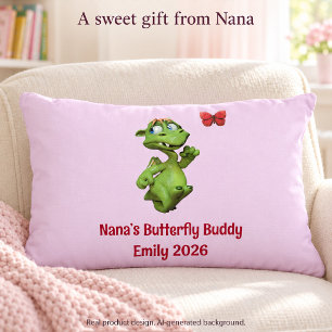 Nana’s Butterfly Buddy Custom Girl Name Decorative Cushion