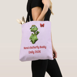 Nana’s Butterfly Buddy Custom Girl Name Tote Bag