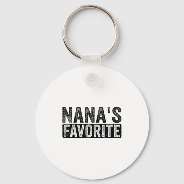 Nana’s Favourite Cute Family Granhild Quote Proud  Key Ring (Front)
