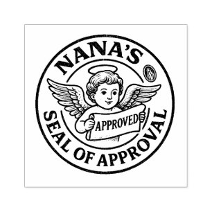 Nana’s Seal of Approval Cherub Catholic Rubber Stamp