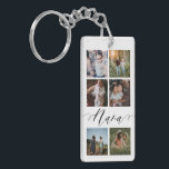 Nana Script | Grandchildren Photo Grid Collage Key Ring<br><div class="desc">A special and memorable photo collage keychain gift for grandma (Nana). The design features a six photo collage layout to display six of your own special photos. "Nana" is designed in stylish black script calligraphy. Send a memorable and special gift to your Nana that she'll cherish. Note: colours can be...</div>