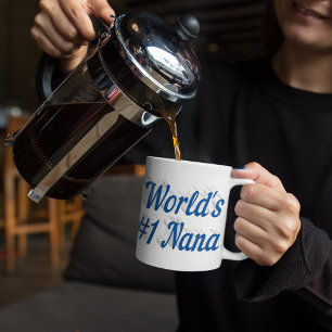 Nana sea blue half text giant coffee mug