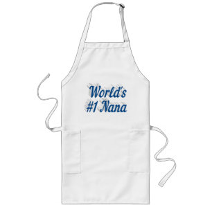 Nana sea blue text Mothers Day Long Apron