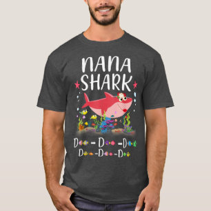 Nana Shark , Funny Mothers Day Floral Gift T-Shirt