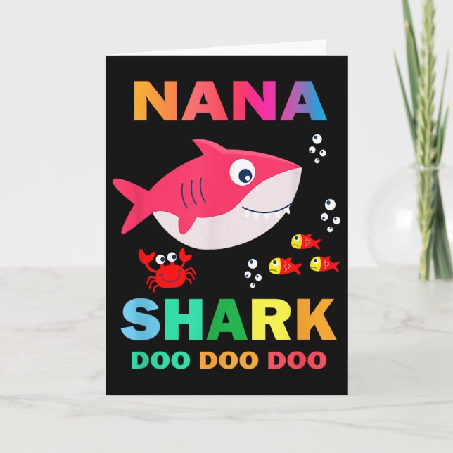 Nana Shark Shirt, Fathers Day Gift From Wife Son D Card (Front)