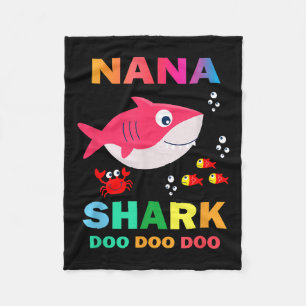 Nana Shark Shirt, Fathers Day Gift From Wife Son D Fleece Blanket