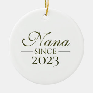 Nana Since Personalised Year Minimal Family Design Ceramic Ornament