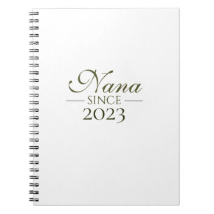 Nana Since Personalised Year Minimal Family Design Notebook
