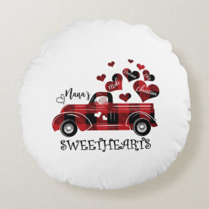 Nana Sweethearts Truck Mike Vivian Lily Christian Round Cushion