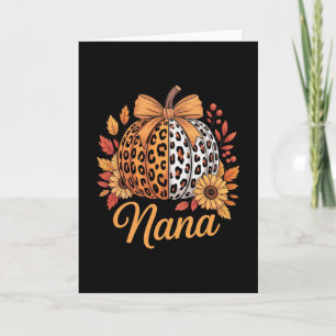 Nana Thanksgiving Leopard Pumpkin Sunflower Coquet Card